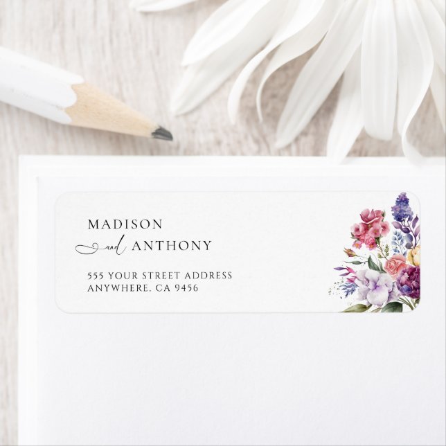 Garden Flower Calligraphy Return Address (Insitu)