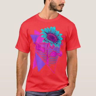 Garden Flower Floral Retro Art Synthwave Vaporwave T-Shirt