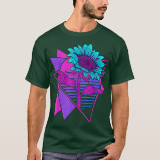 Garden Flower Floral Retro Art Synthwave Vaporwave T-Shirt