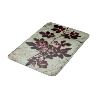 Garden Flower in Bordeaux Bath Mat
