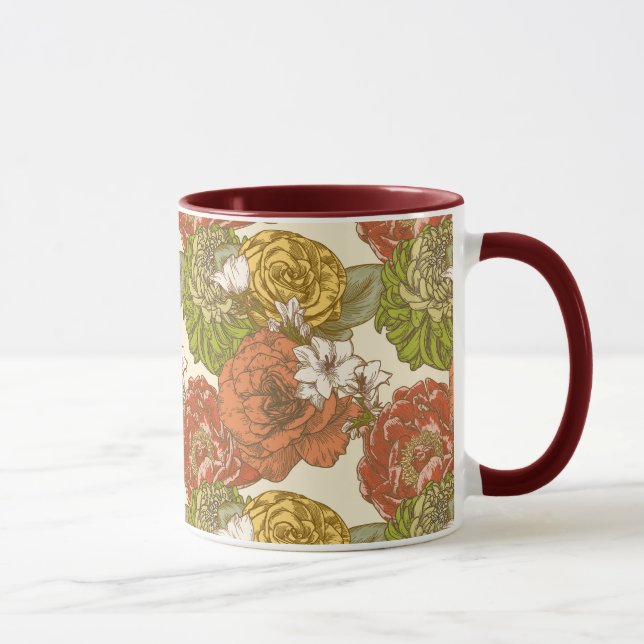 Garden Flower Pattern Mug (Right)