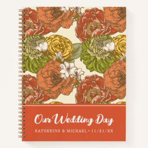 Garden Flower Pattern Our Wedding Day Notebook