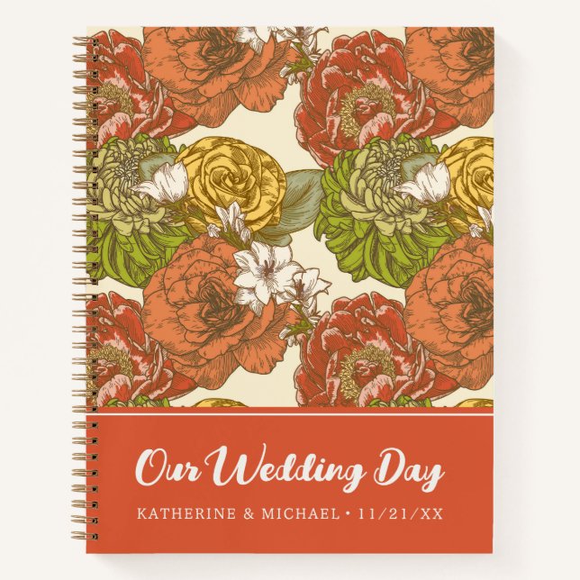 Garden Flower Pattern | Our Wedding Day Notebook (Front)