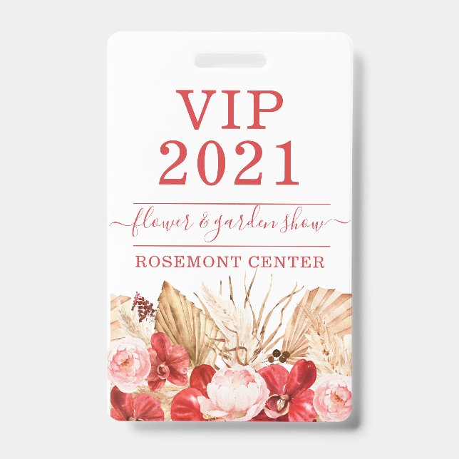 Garden Flower Show VIP Event Badge ID Badge (Front)