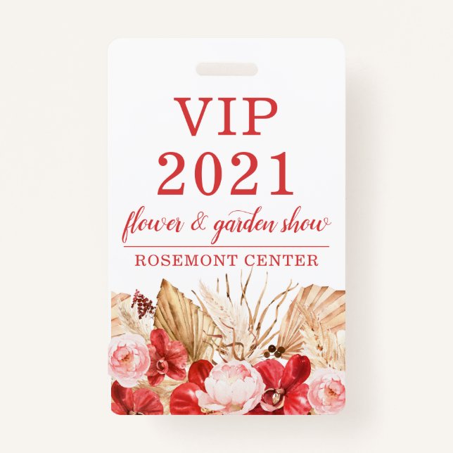 Garden Flower Show VIP Event Badge ID Badge (Back)