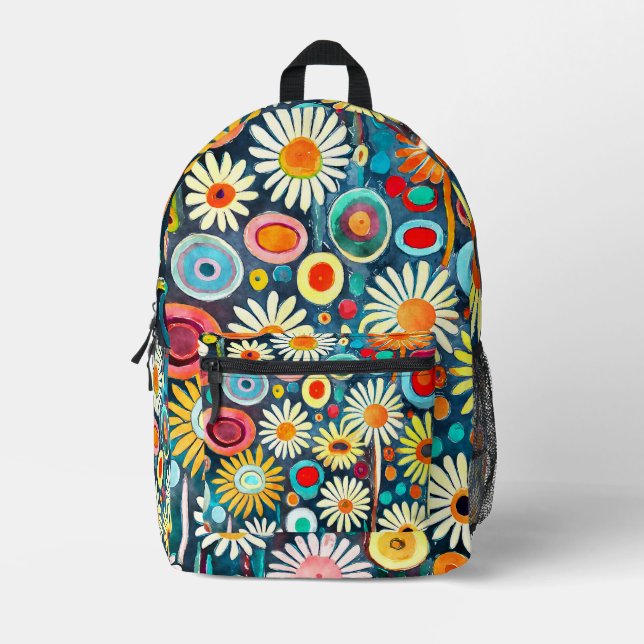 Garden Flowers #1004 Printed Backpack (Front)