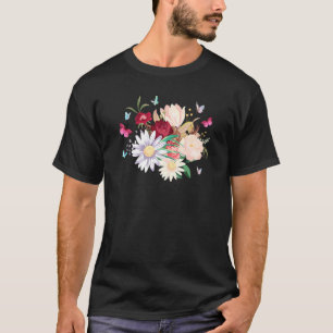 Garden Flowers And Butterfly Flowers Vintage Flowe T-Shirt