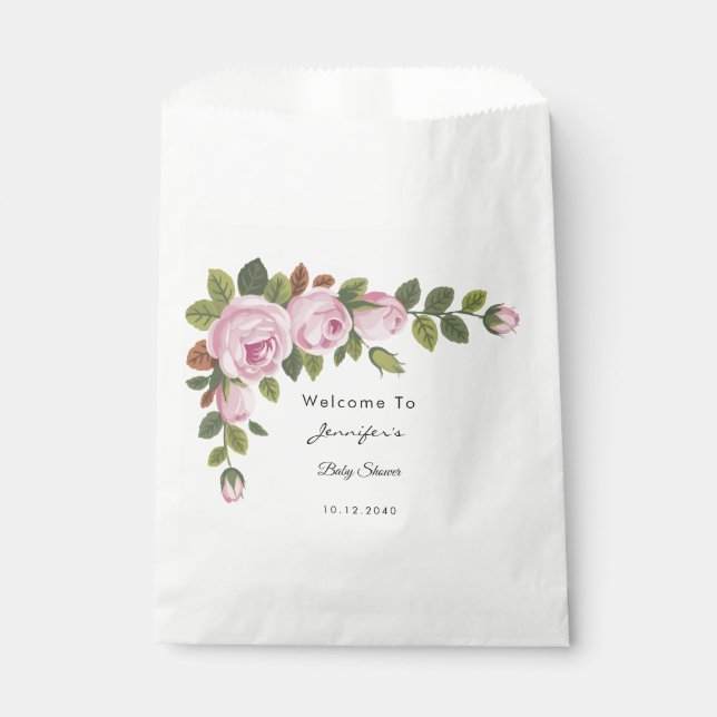 Garden Flowers Baby Shower Favour Bags (Front)