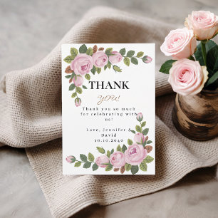 Garden Flowers Baby Shower Flat Thank You Card
