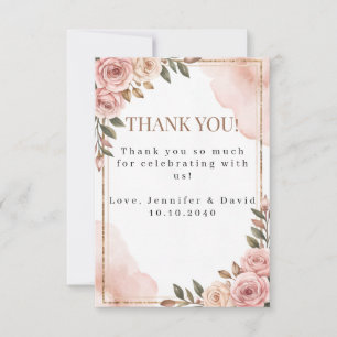 Garden Flowers Baby Shower Flat Thank You Card