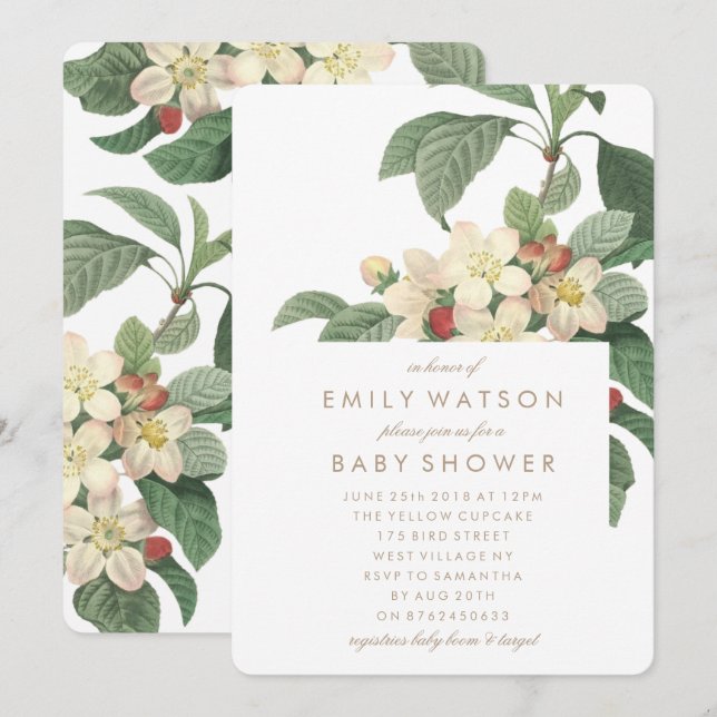 Garden Flowers Baby Shower Invitation (Front/Back)