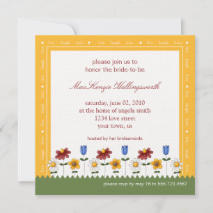 Garden Flowers Bridal Shower Invitation