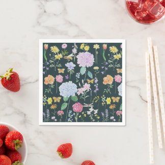 garden flowers collection  oil painting 2 napkin
