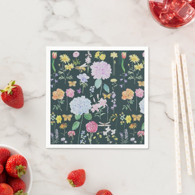 garden flowers collection  oil painting 2 napkin (Insitu)