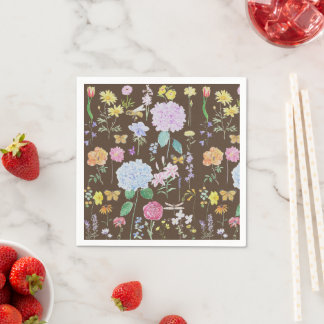 garden flowers collection  oil painting napkin