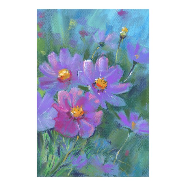 Garden flowers (Cosmos bipinnatus, Mexican aster) Photo Print (Front)