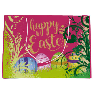 Garden Flowers Easter Eggs Large Gift Bag