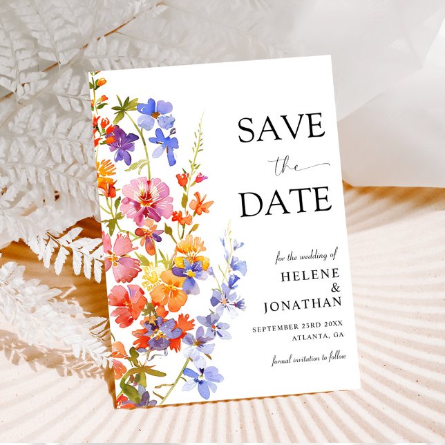 Garden Flowers Elegant Wildflower Wedding Save The Date (Garden Flowers Elegant Wildflower Wedding Save The Date)