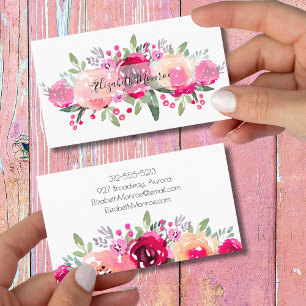 Garden Flowers Hair Stylist Salon Makeup Business Card