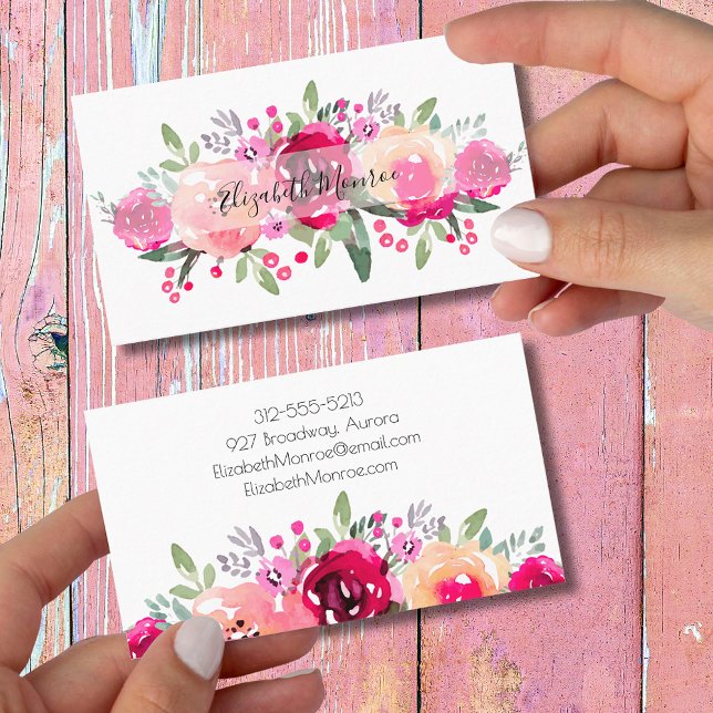 Garden Flowers Hair Stylist Salon Makeup Business Card (Creator Uploaded)