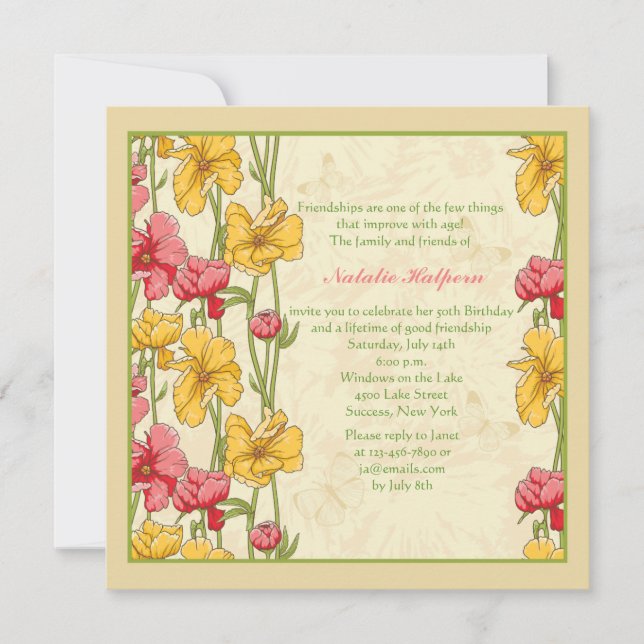 Garden Flowers Invitation (Front)