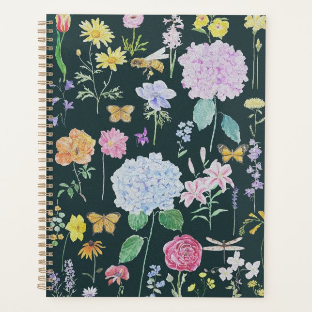 garden flowers  oil painting  green planners  (Front)