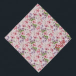 Garden Flowers Pattern Personalised Pet Name Pet Bandana<br><div class="desc">A pretty floral pattern,  personalised with your pet's name. Decorated with girly pink and purple pastel watercolors,  this bandanna will look stunning on your pet. Treat yourself to a matching scarf,  with your own name!</div>