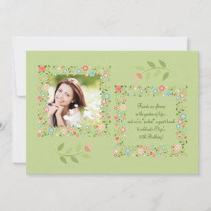 Garden Flowers Photo Invitation