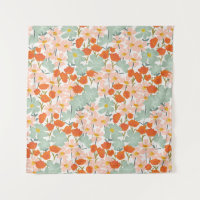 Garden flowers: pink, orange seamless