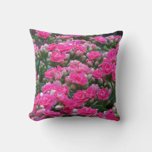 Garden Flowers Pretty Pink Blooms Floral Cushion