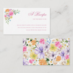 Garden Flowers Share the Recipe Bridal Shower     Enclosure Card