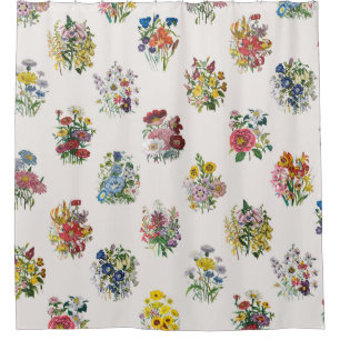Garden flowers shower curtain