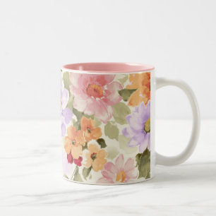 Garden Flowers Two-Tone Coffee Mug