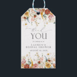 Garden Flowers Watercolor Bridal Shower Personal Gift Tags<br><div class="desc">Looking for a modern and elegant bridal shower gift tag? Look no further than this stunning Elegant Garden Flowers Watercolor Bridal Shower Personal Gift Tag. Featuring airy watercolor garden flowers in shades of dusty blue, pink, gold, white and earthy mustard burnt orange tones. The modern english roundhand copperplate calligraphy adds...</div>