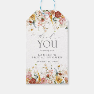 Garden Flowers Watercolor Bridal Shower Personal Gift Tags