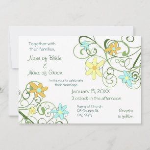 Garden Flowers Wedding Invitation Card
