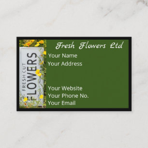 Garden flowers with fresh cut flower sign 0753 business card