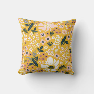 Garden Flowers: Yellow Vintage Charm. Cushion
