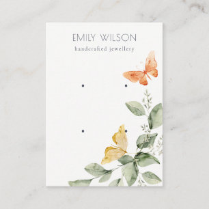 Garden Foliage Butterflies 2 Stud Earring Display Business Card