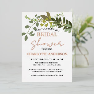 Garden Foliage Greenery Vines Bridal Shower Gold