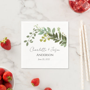 Garden Foliage Greenery Vines Wedding Party Napkin