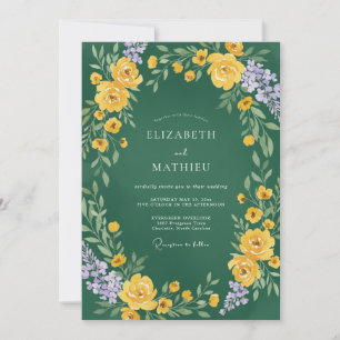 Garden Forest Yellow Wildflower Wedding Invitation