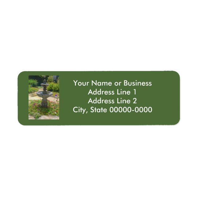 Garden Fountain Return Address Label (Front)