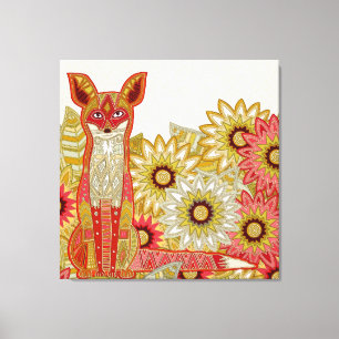 garden fox canvas print