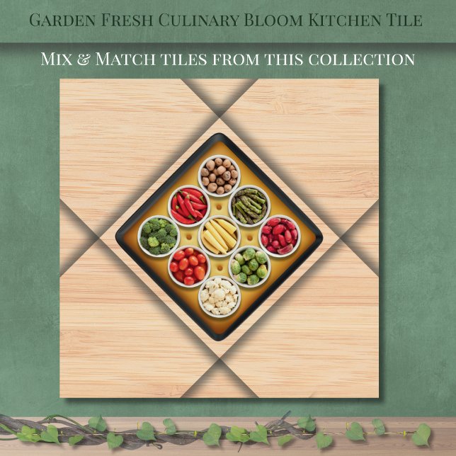 Garden Fresh Culinary Bloom Kitchen Ceramic Tile  (Garden Fresh Culinary Bloom Kitchen Ceramic Tile )