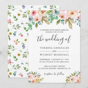 Garden Fresh Floral Wedding Invitation