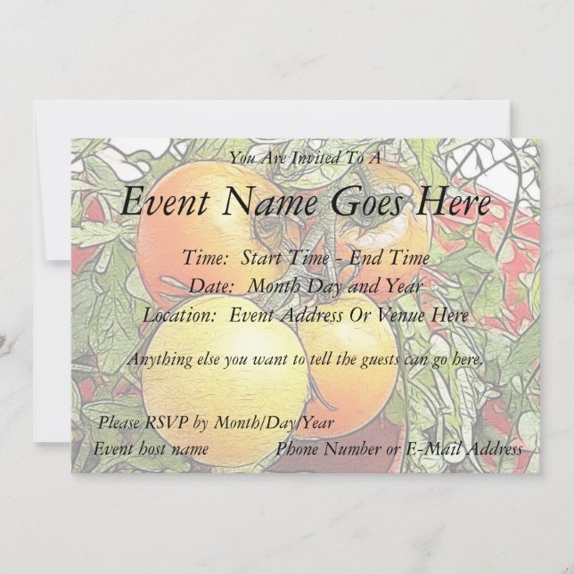 Garden Fresh Heirloom Tomatoes Invitation (Front)