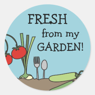 garden fresh vegetables cooking kitchen gift ta... classic round sticker