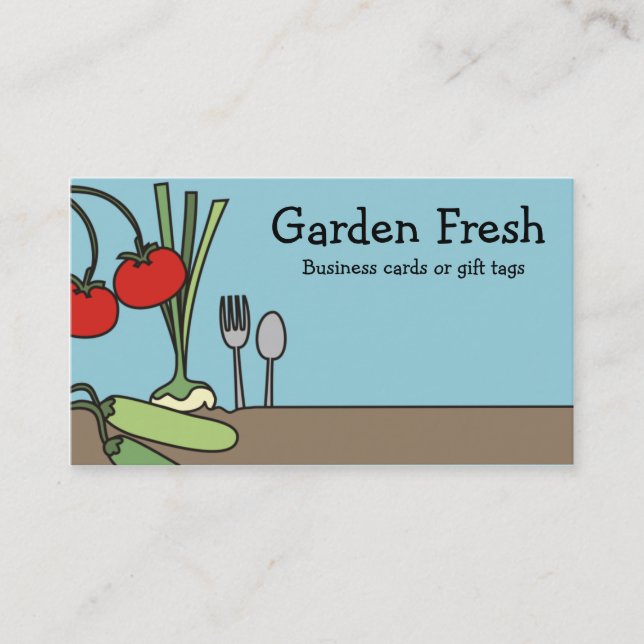 garden fresh vegetables vegan cooking business ... business card (Front)