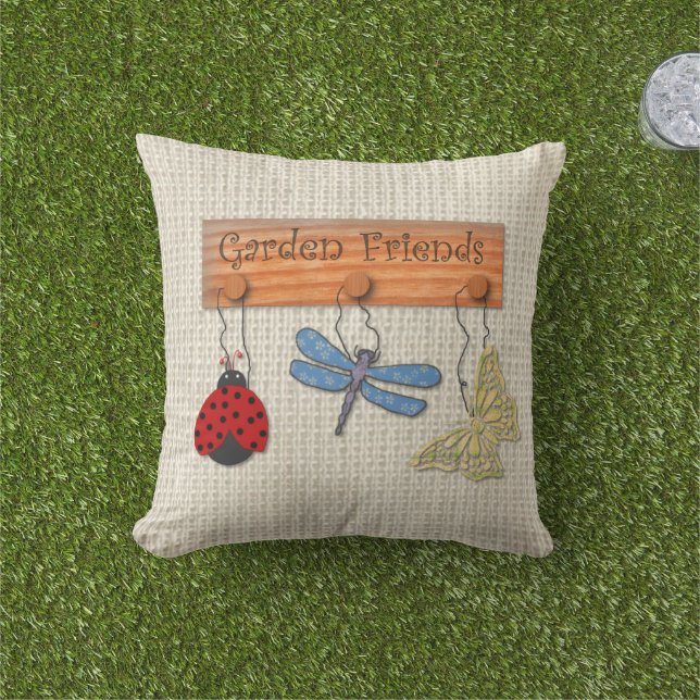 Garden Friends Outdoor Pillow (Grass)